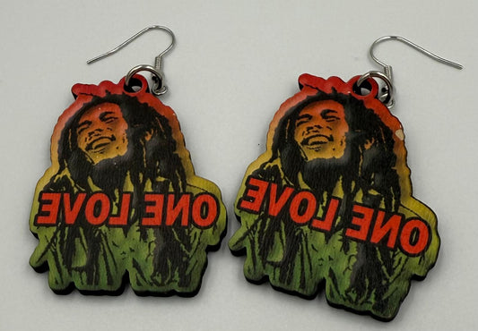 Bob Marley One Love Earrings